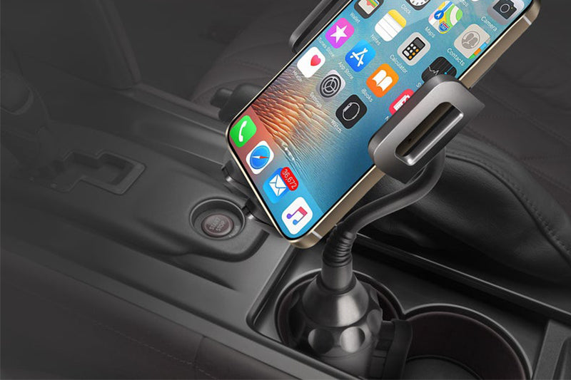 TOPGO Cup Holder Phone Mount holding the phone securely