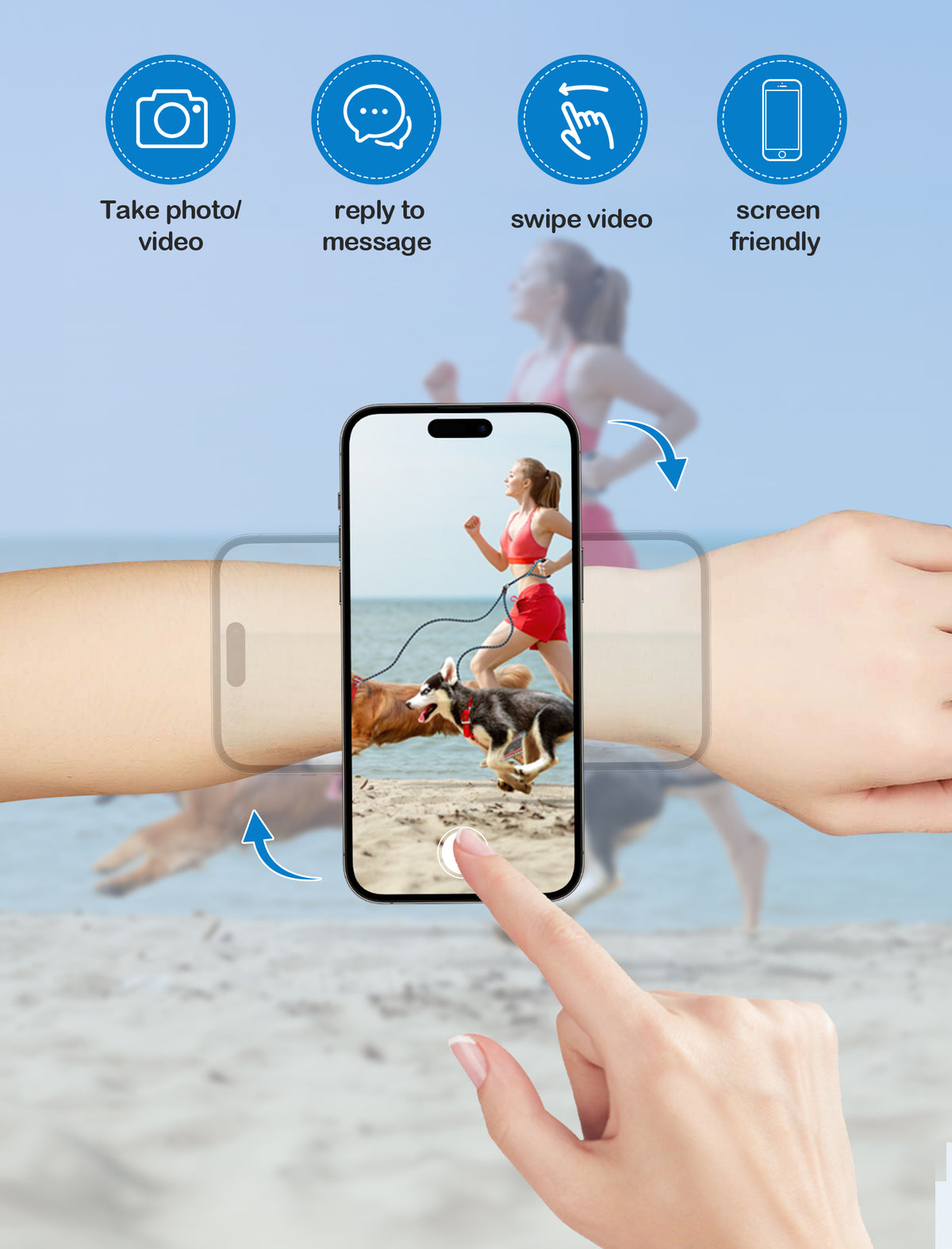 TOPGO Laufende Telefonhalterung für iPhone [360° Rotatable &amp; Upgrade Anti-Drop] Magnetische Handgelenk-Telefonhalterung, Armband-Handyhalter kompatibel mit MagSafe iPhone 16 Pro Max und Android
