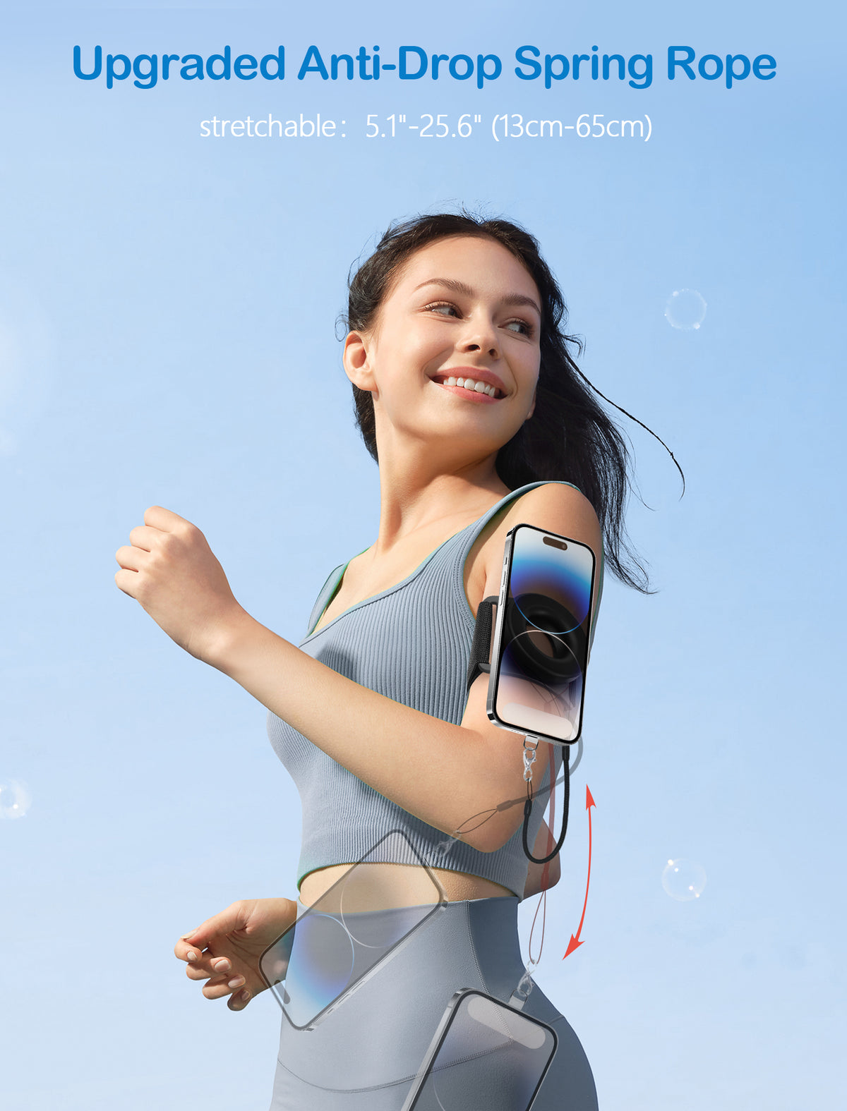 TOPGO Laufende Telefonhalterung für iPhone [360° Rotatable &amp; Upgrade Anti-Drop] Magnetische Handgelenk-Telefonhalterung, Armband-Handyhalter kompatibel mit MagSafe iPhone 16 Pro Max und Android