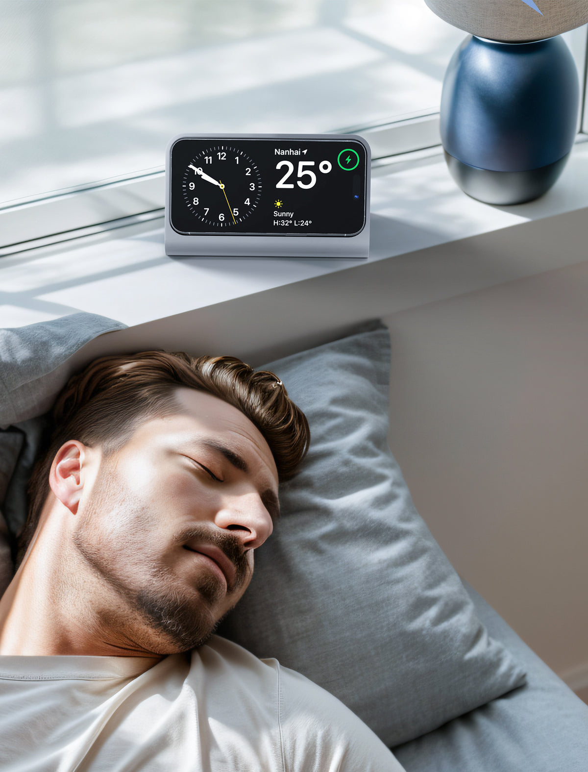 Dock in modalità standby per iPhone con caricatore Magsafe