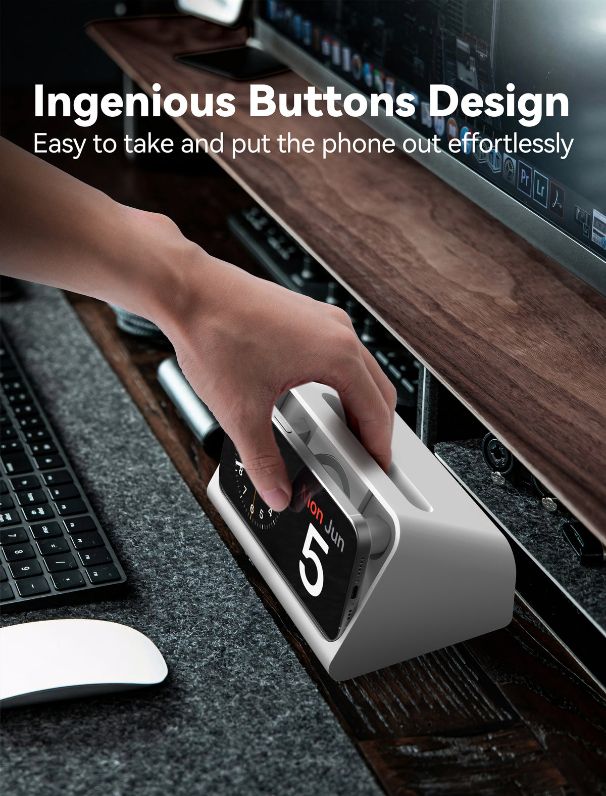 Dock in modalità standby per iPhone con caricatore Magsafe