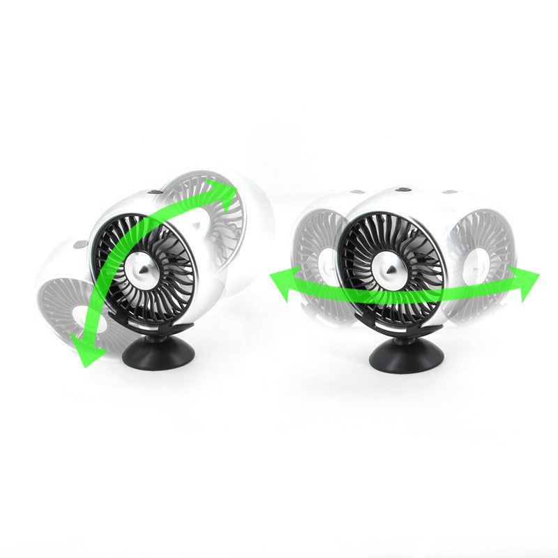 Mini Fan USB Fan for Dashboard and air vent 5 blades USB charge fan colorful light 360° rotation