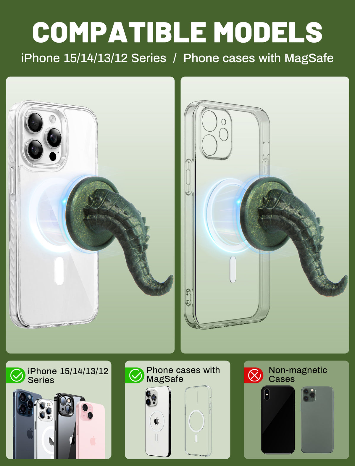 TOPGO Hakenhalter Magnetischer Haken, Kreuzfahrt-Haken zum Aufhängen, Magnetischer Haken für Kabinen, Grill, Magnetischer Handy-Ständer, Kompatibel mit MagSafe für iPhone 11/12/13/14/15