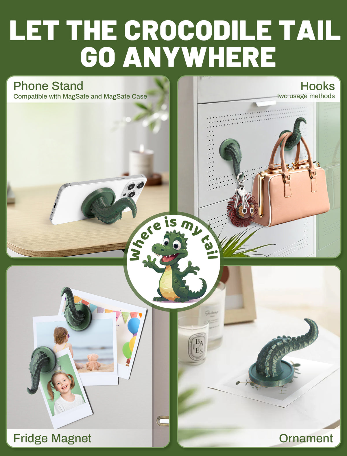 TOPGO Hakenhalter Magnetischer Haken, Kreuzfahrt-Haken zum Aufhängen, Magnetischer Haken für Kabinen, Grill, Magnetischer Handy-Ständer, Kompatibel mit MagSafe für iPhone 11/12/13/14/15