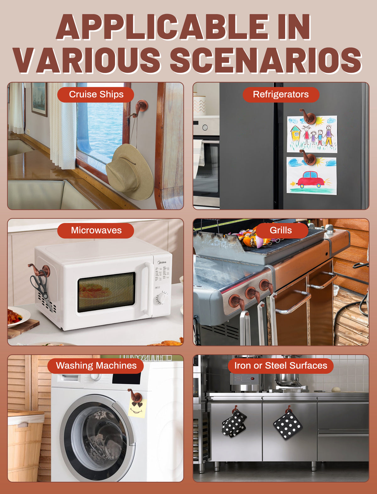 TOPGO Hakenhalter Magnetischer Haken, Kreuzfahrt-Haken zum Aufhängen, Magnetischer Haken für Kabinen, Grill, Magnetischer Handy-Ständer, Kompatibel mit MagSafe für iPhone 11/12/13/14/15