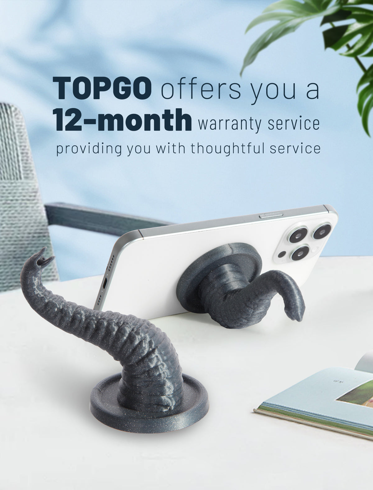Topgo Magnetic 2IN1フック＆ホルダー、360度回転吸盤スマホ