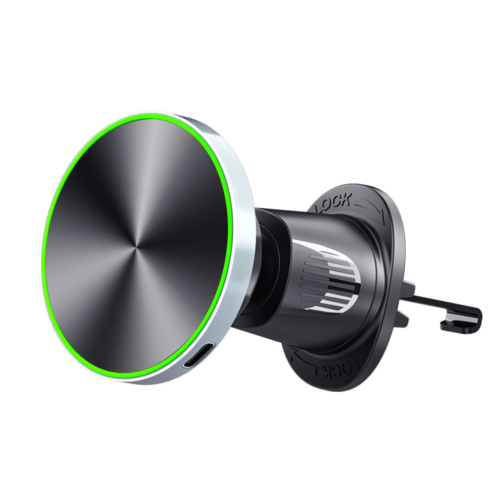حامل هاتف خلوي للسيارة بتقنية الشحن اللاسلكي المغناطيسي Magsafe الفولاذي الرقيق جدًا لفتحات تكييف الهواء في السيارة (H141-1+G21 S)