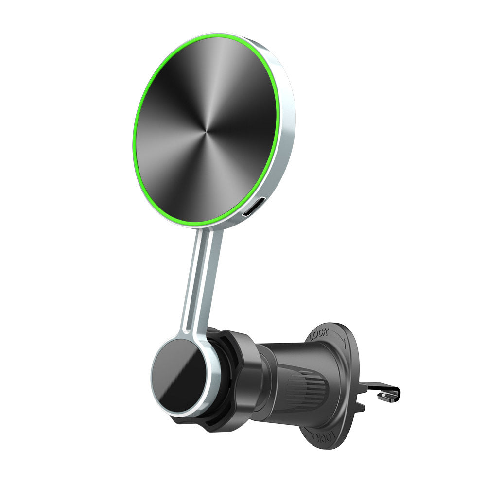 Nuova sezione ultra sottile in metallo Magsafe supporto magnetico per ricarica wireless veloce per auto supporto telefono per auto con bocchetta dell&#39;aria condizionata (H141-1+G21)