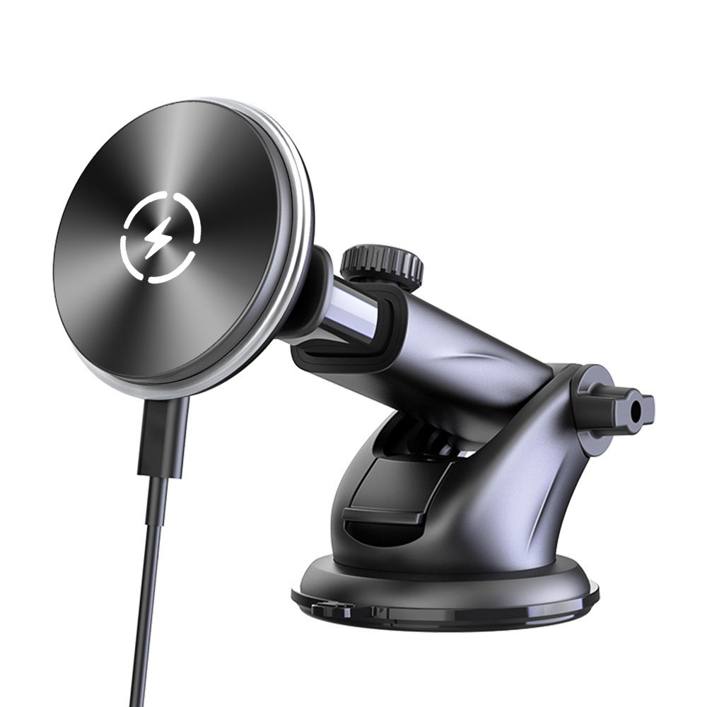 Supporto per telefono da auto con caricabatterie wireless magnetico 15W Mag per console centrale, blocco di navigazione per telefono (H145+G19)