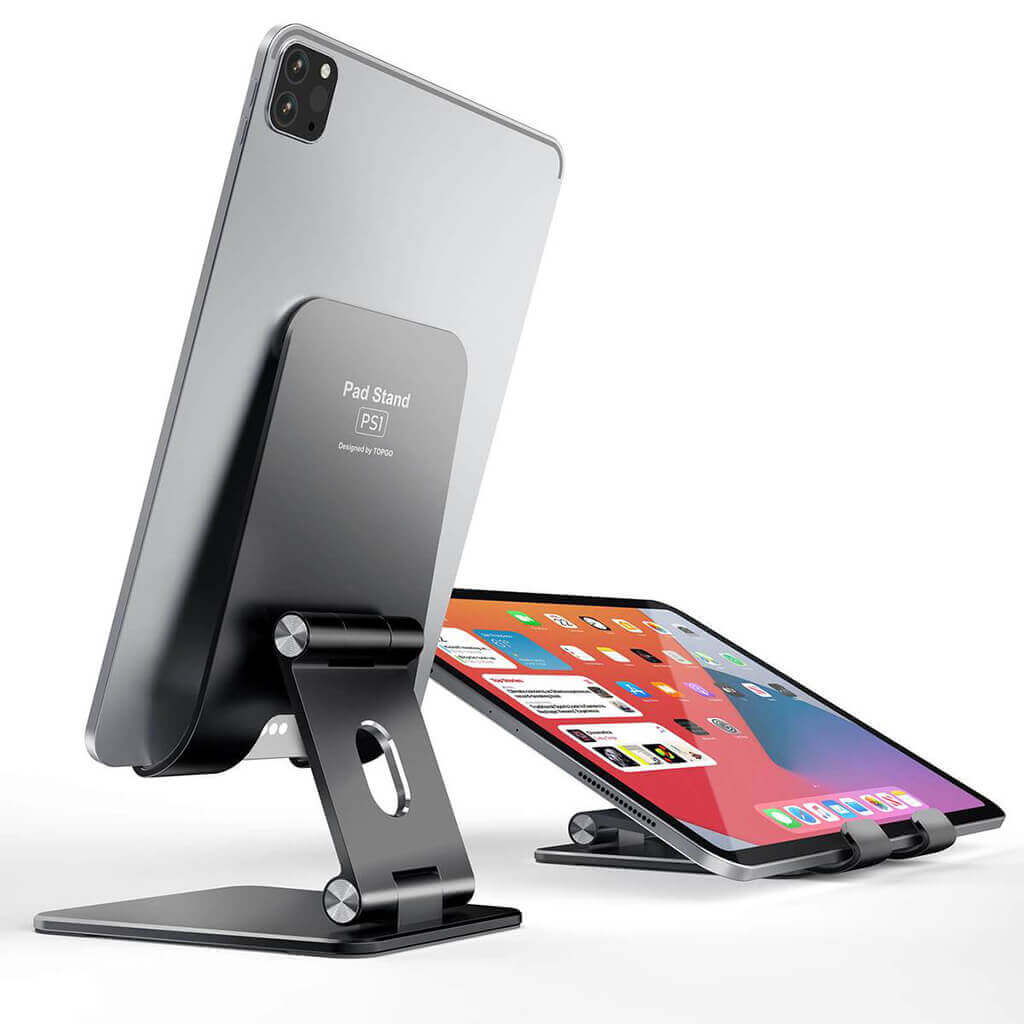 Best Foldable Pad Stand, black color, the best tablet mount for your iPad, Switch, Phone