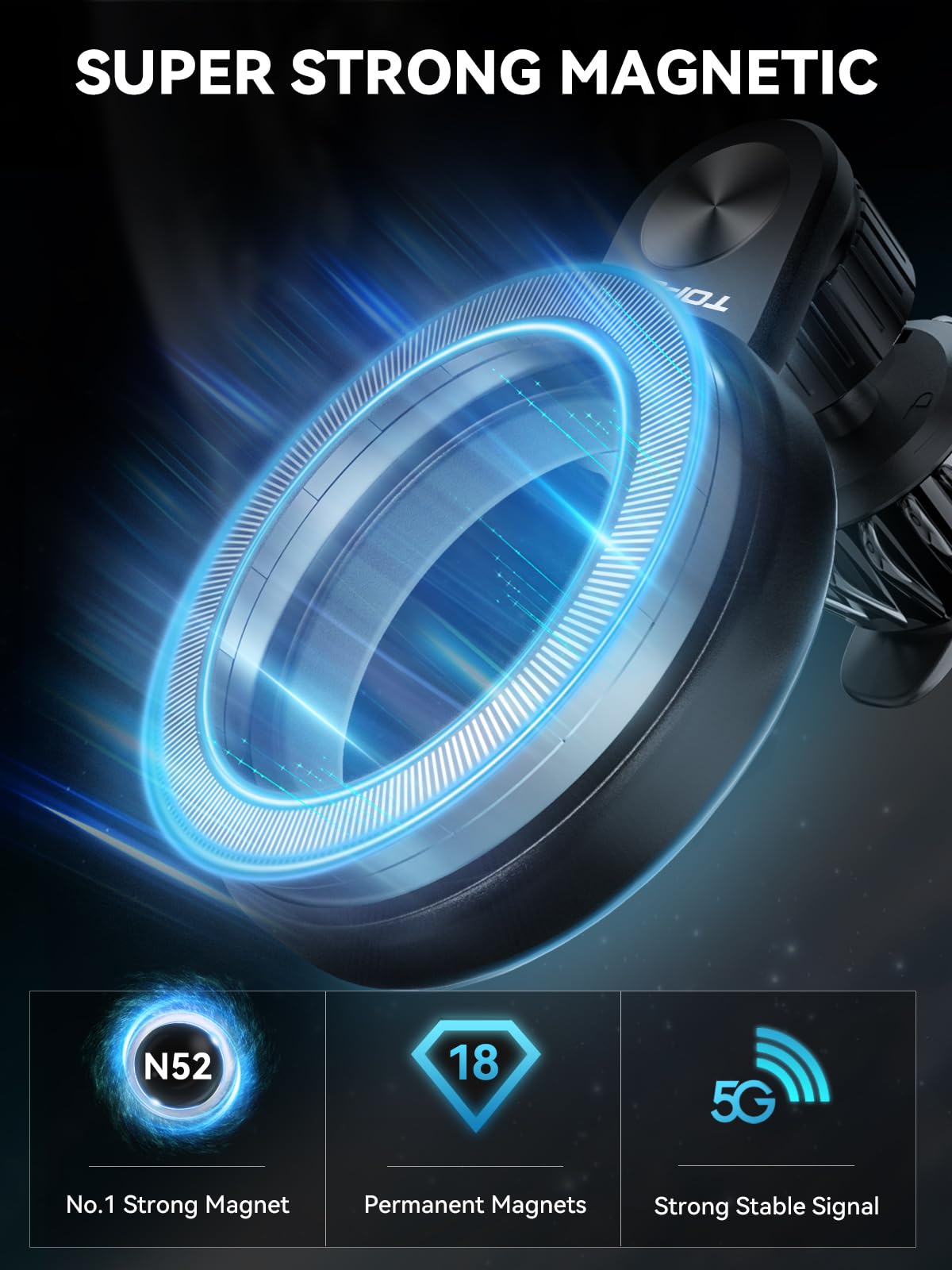 قاعدة سيارة MagSafe لتثبيت الهاتف المغناطيسي