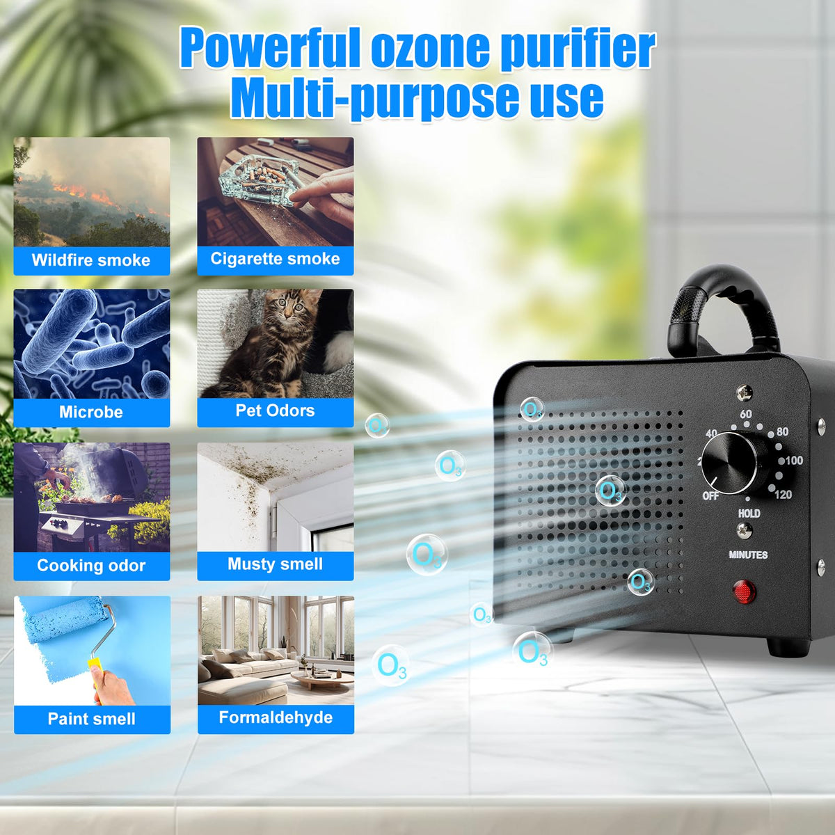 منقي هواء عالي السعة، 30,000 ملغ/ساعة منقي هواء، معقم مزيل روائح للحيوانات الأليفة، سيارات، تجديد، منقيات هواء للفنادق والمكاتب