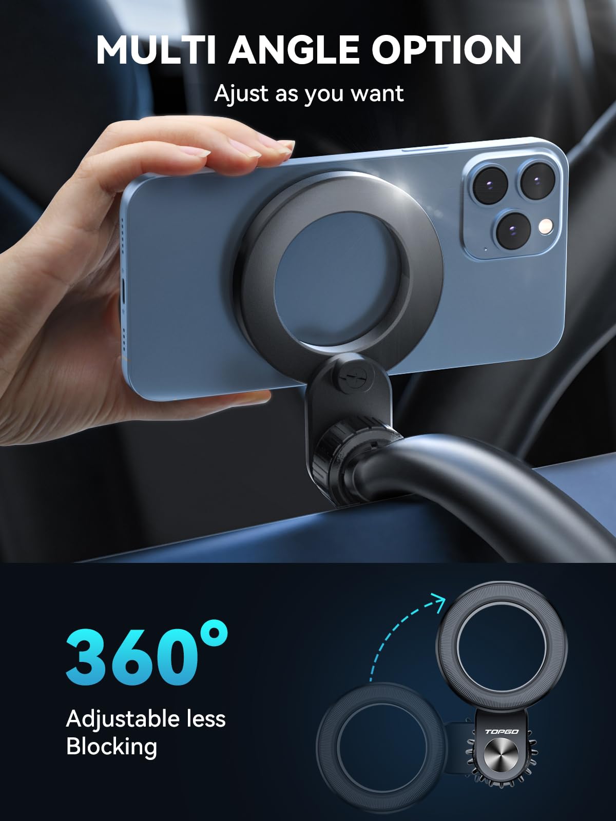 2-Pack Magnetic Phone Holder For Car – Universal Air Vent & Dashboard Mount (Black)