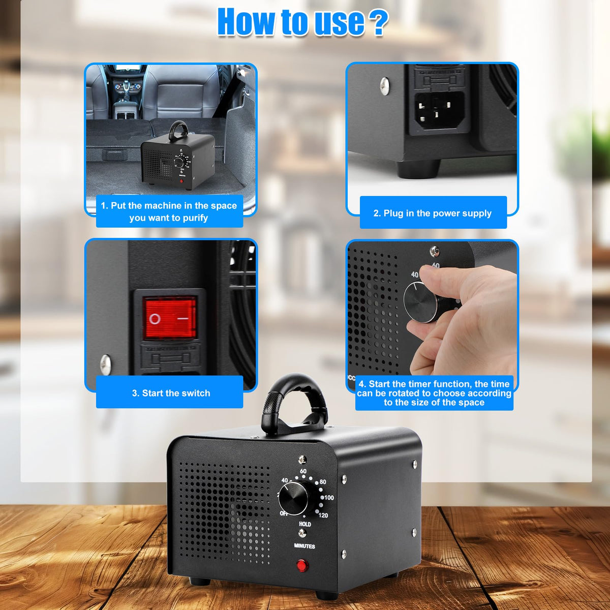 منقي هواء عالي السعة، 30,000 ملغ/ساعة منقي هواء، معقم مزيل روائح للحيوانات الأليفة، سيارات، تجديد، منقيات هواء للفنادق والمكاتب