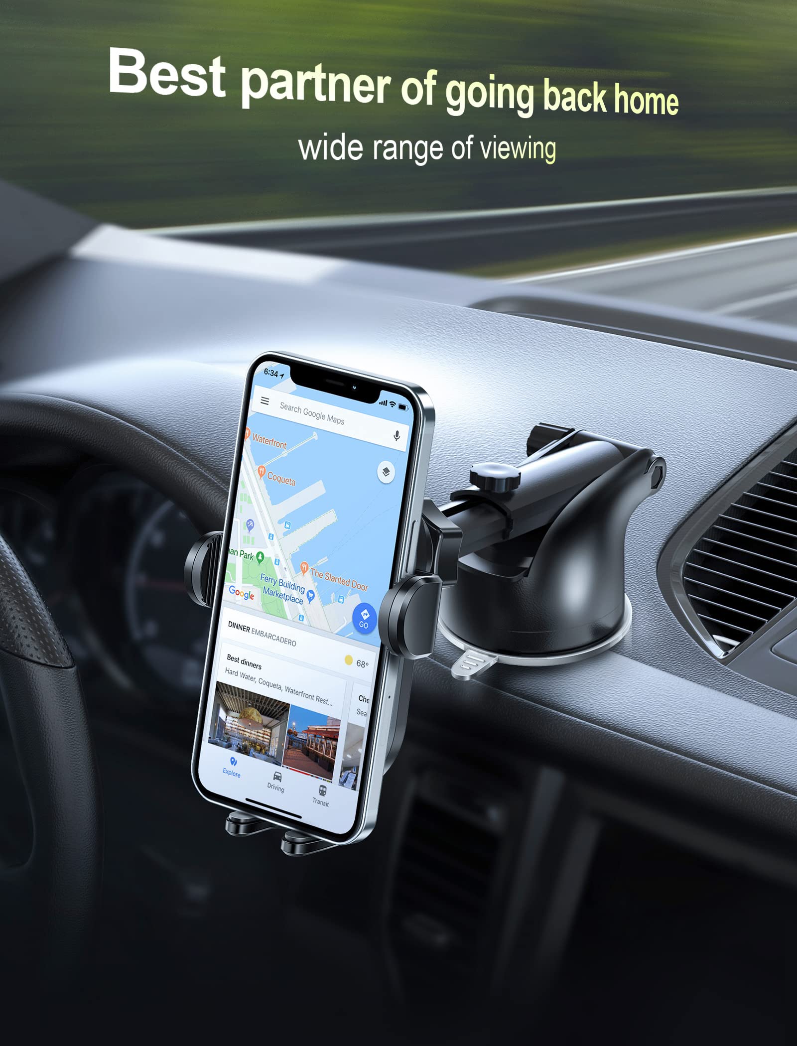 TOPGO Wireless Car Charger,Qi Faster Wireless Charger for car, Auto-Clamping Phone Mount for car,[Bumpy Road Friendly & Super Stable] for iPhone 14/13/12 Pro Samsung All Phones & Cars