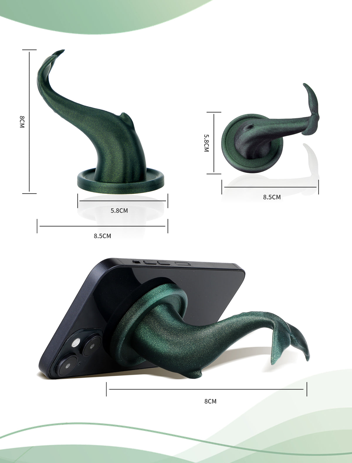 Topgo Magnetischer 2IN1 Haken &amp; Halter, 360 Grad drehbarer Saugnapf Handyhalter, Kreuzfahrtschiff-Haken und Flugzeug-Reisezubehör, Videorekord-Kit kompatibel mit Magsafe, Grill- und Kühlschrankhaken