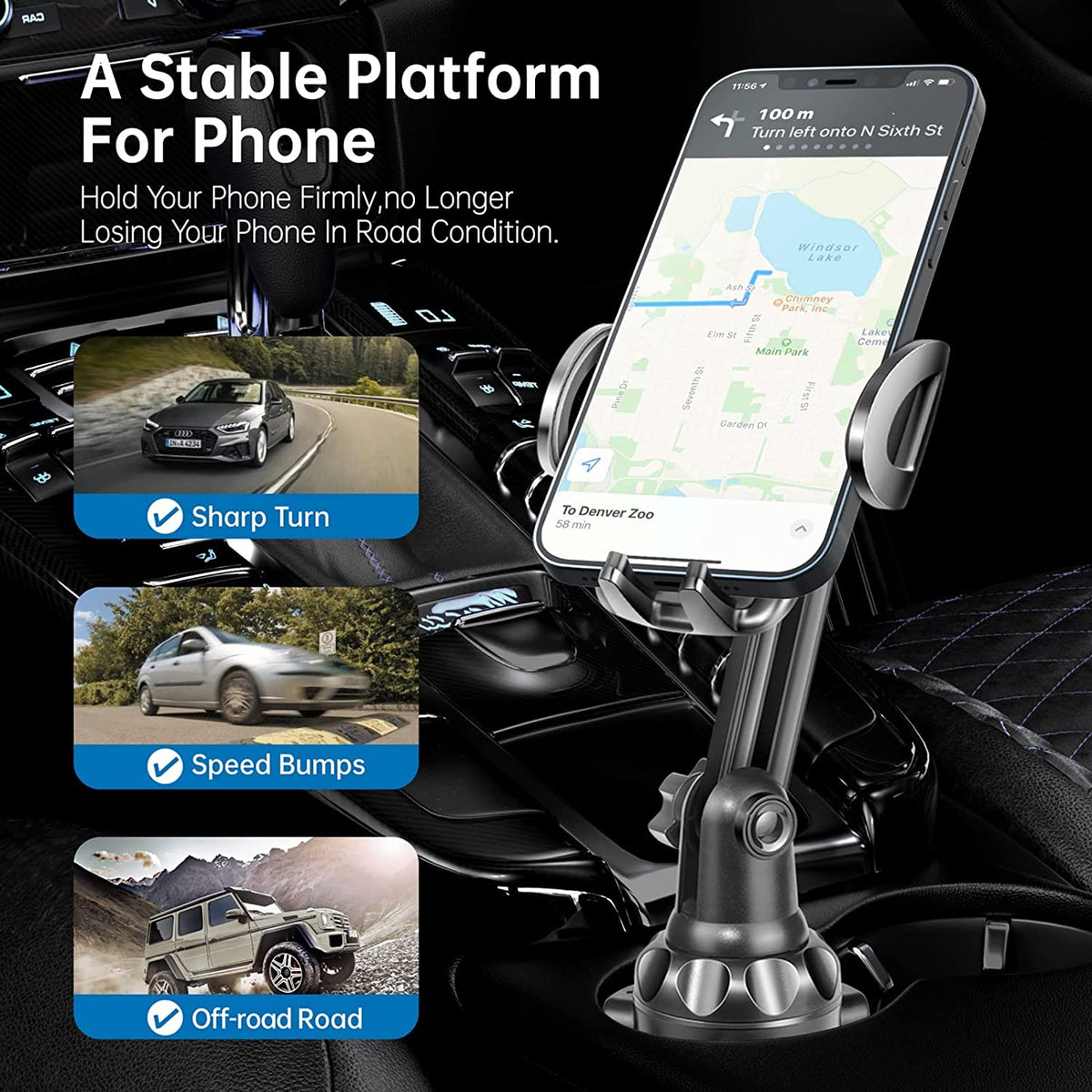 Cup Holder Phone Mount Pole Version - TBZ1