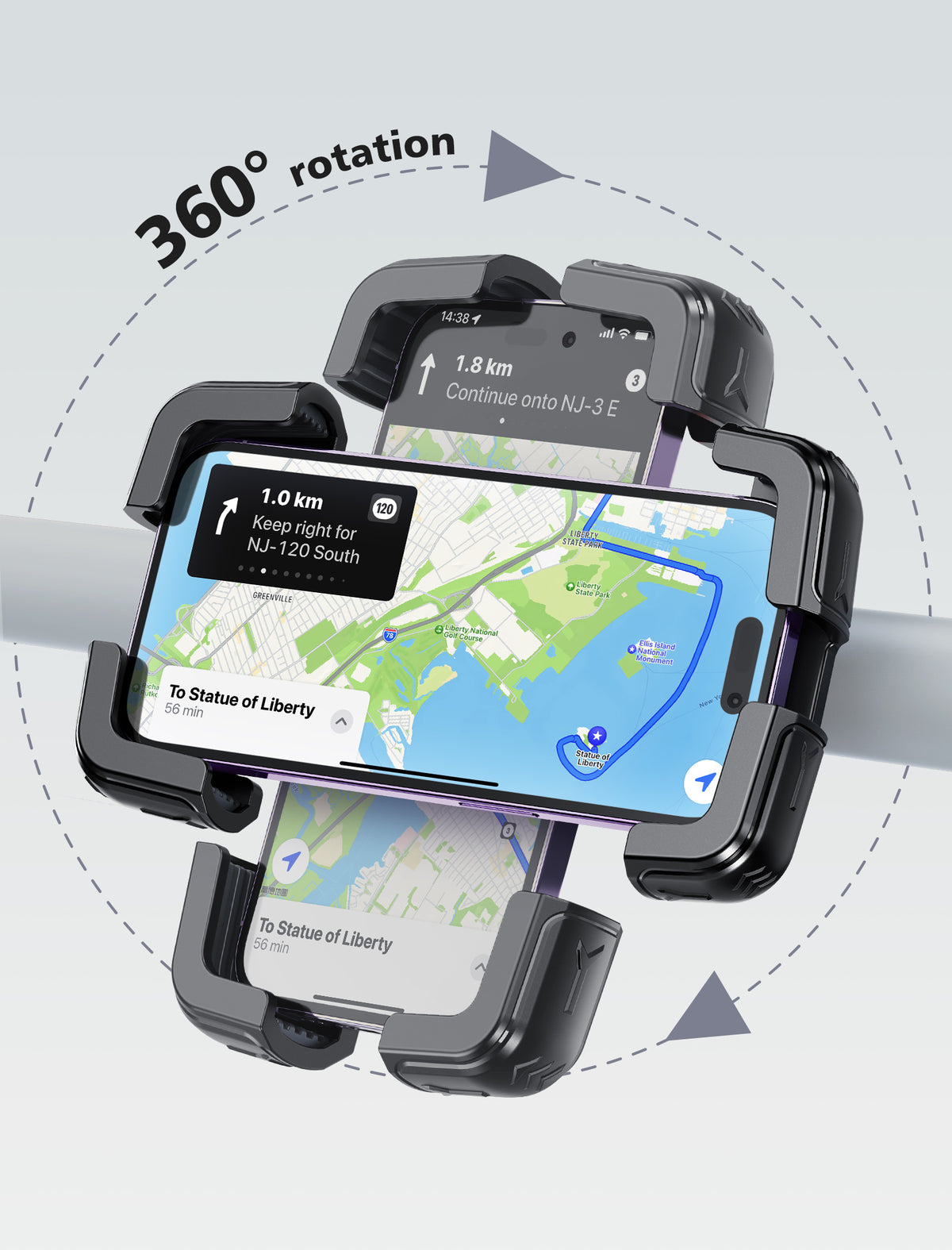 Supporto per telefono per carrello da golf compatibile con iPhone 14 Samsung e Big Phone