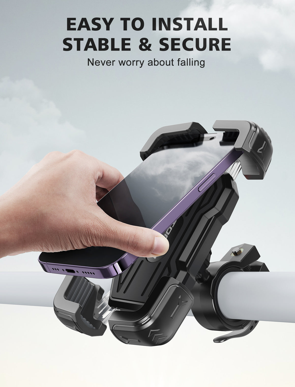 Supporto per telefono per carrello da golf compatibile con iPhone 14 Samsung e Big Phone