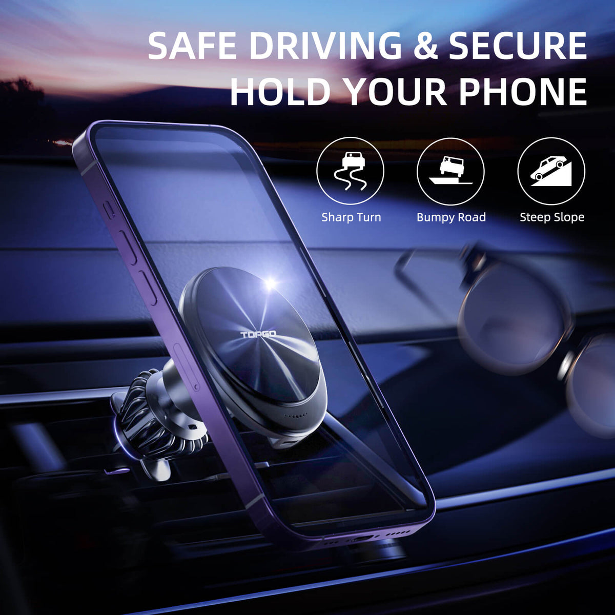 Caricabatterie da auto MagSafe compatibile per iPhone 14/13/12